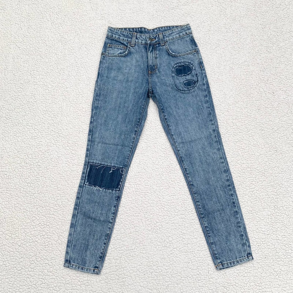 LF Carmar Medium Wash Knee Patch Jeans NWT